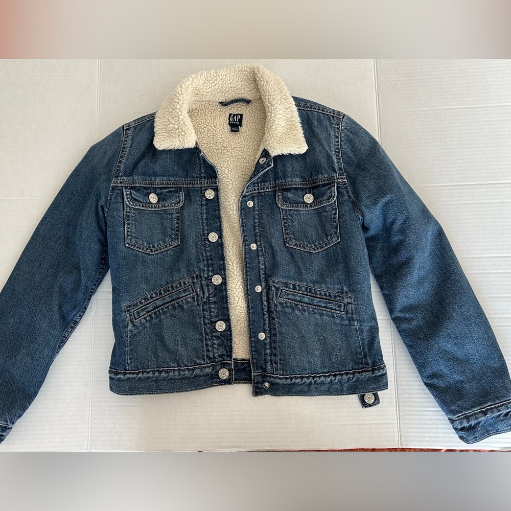 Kids Sherpa Lined Denim Icon Jacket Size XXL